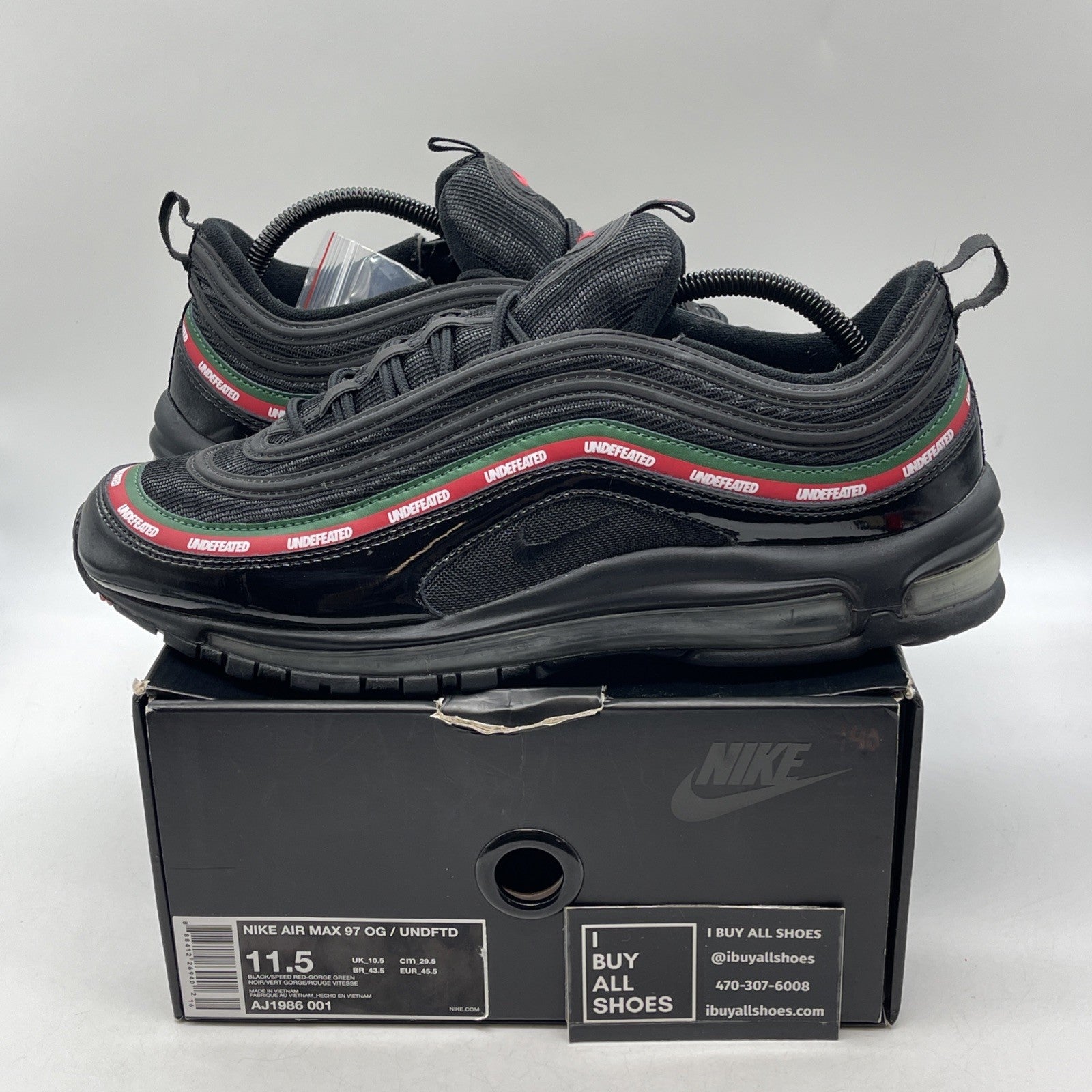 Size 11.5 - Nike Undefeated x Air Max 97 OG Black (AJ1986-001)