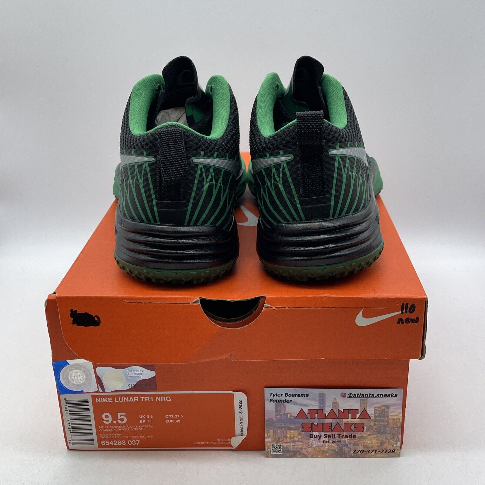 Size 9.5 - Nike Lunar TR1 LE Oregon Green Black Suede Leather (654283-037)
