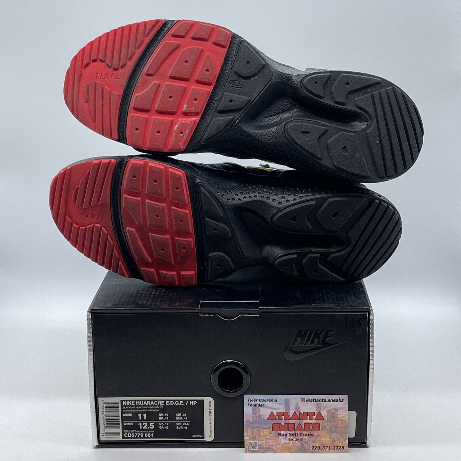 Size 11.5 - Nike Heron Preston x Huarache E.D.G.E. Black Suede (CD5779-001)