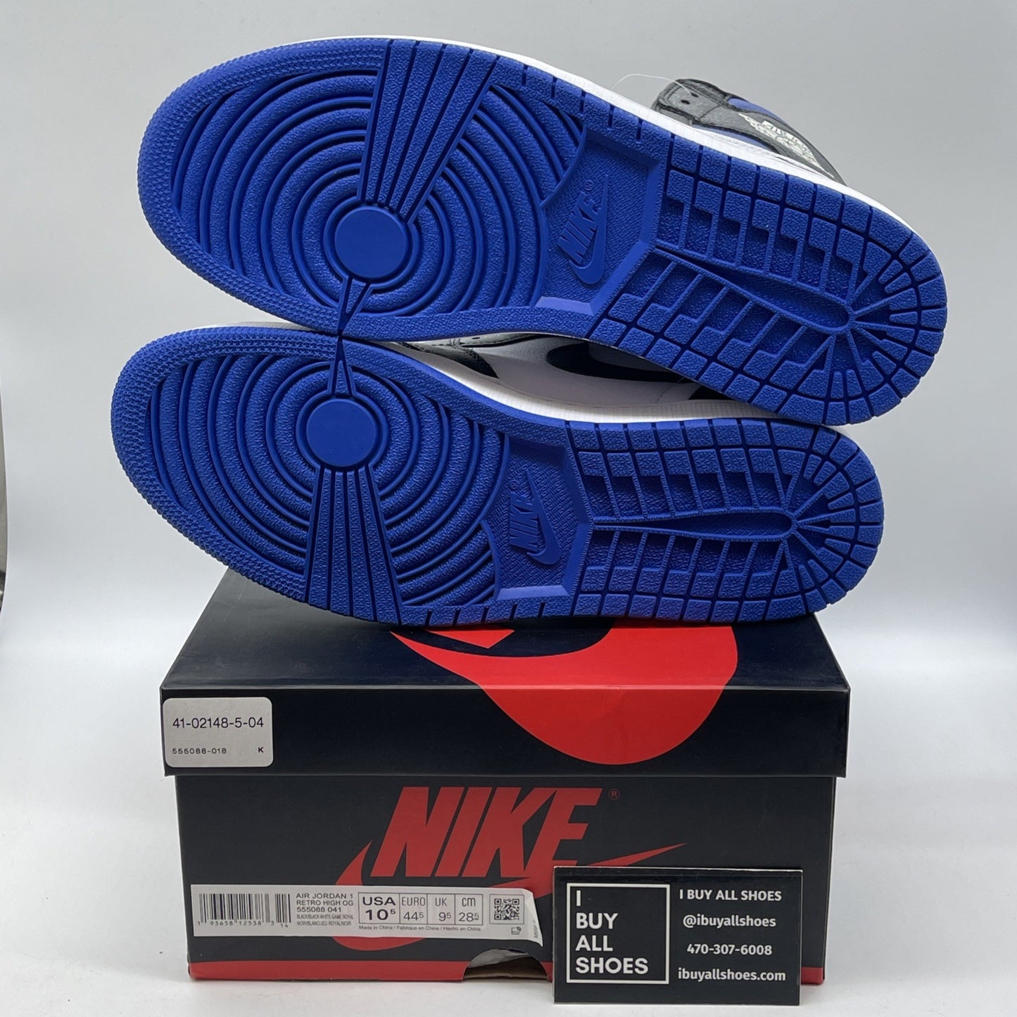 Size 10.5 - Jordan 1 Retro OG High Royal Toe Blue White (555088-041)