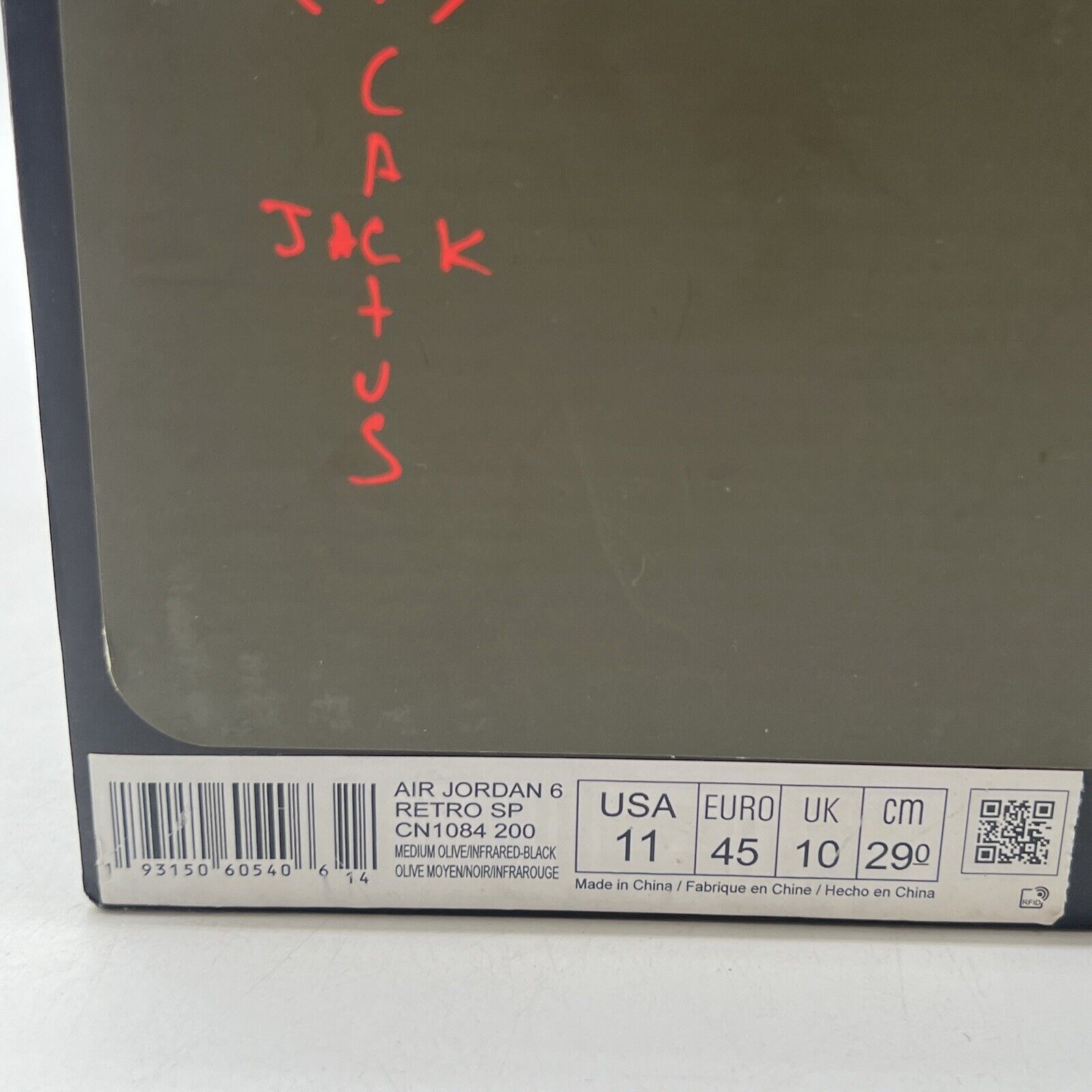 Size 11 - Air Jordan 6 Retro x Travis Scott Mid Olive (CN1084-200)
