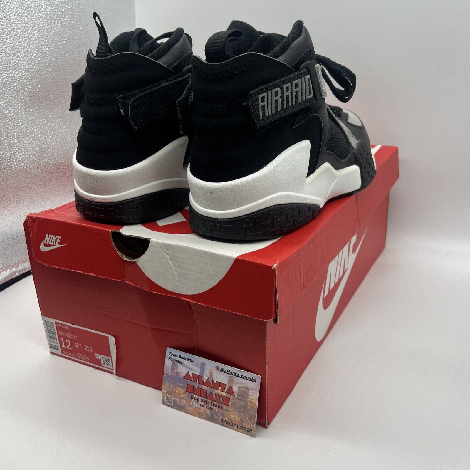 Size 12 - Nike Air Raid OG Black Grey Brand New Og All Black White Grey DS