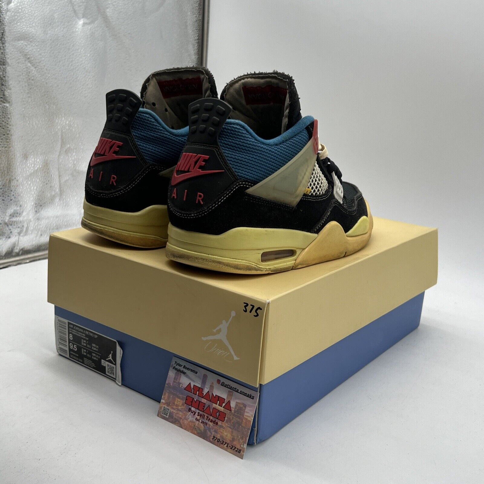 Size 8 - Jordan 4 Retro x Union LA Mid Off Noir (DC9533-001)