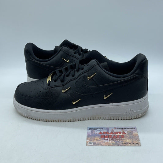 Size 9.5W - Nike Air Force 1 '07 LX Sisterhood Black Metallic Gold (CT1990-001)