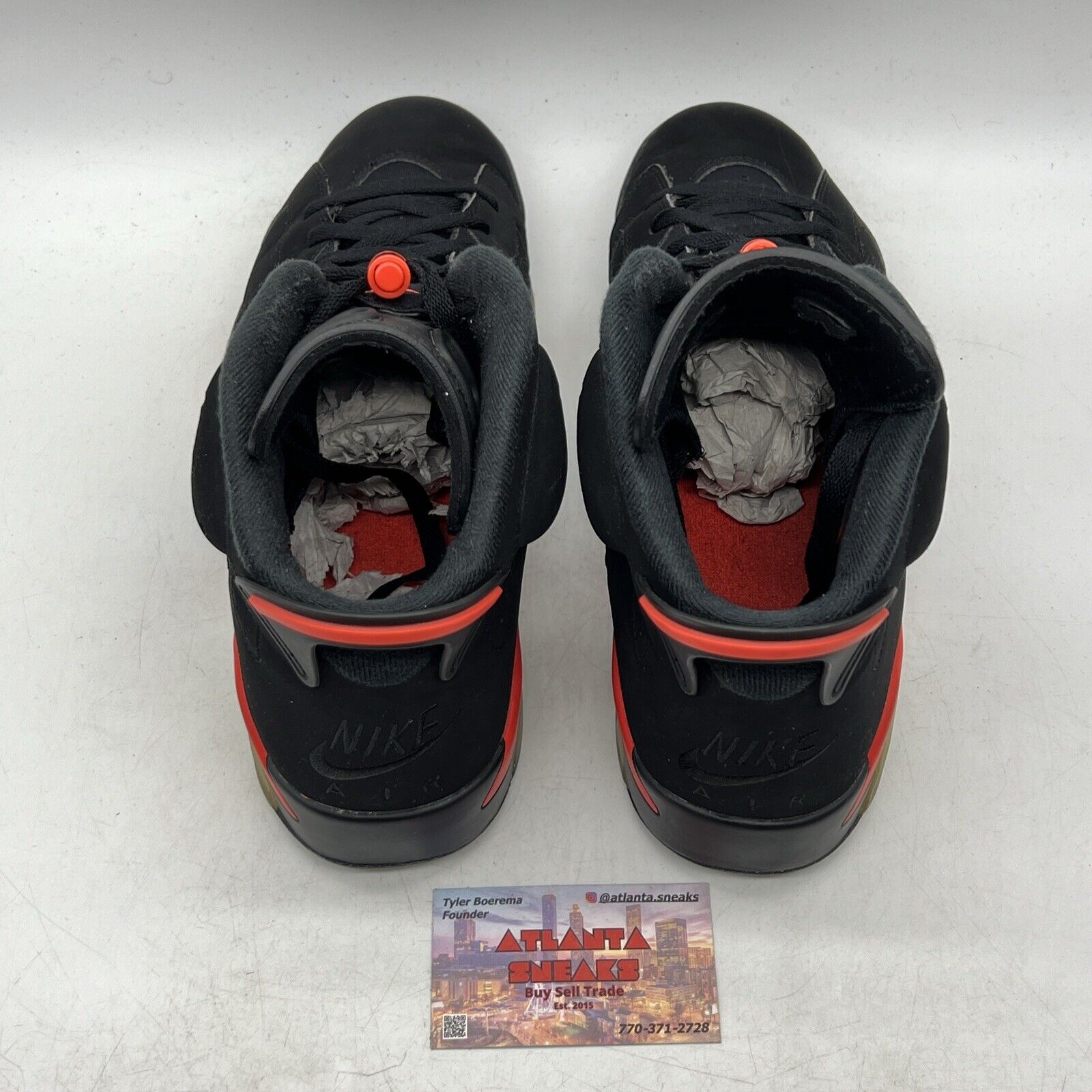 Size 11.5 - Jordan 6 Retro Mid Infrared Black Red Suede (384664-060)