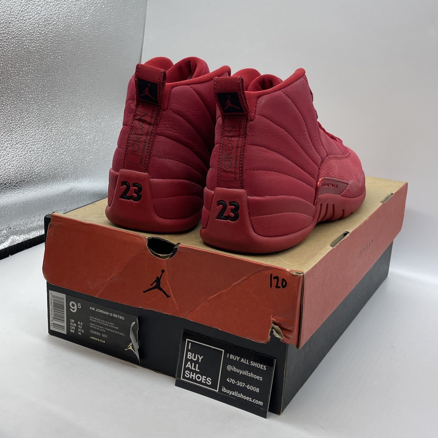 Size 9.5 - Air Jordan 12 Retro Gym Red Black Suede Leather (130690-601)