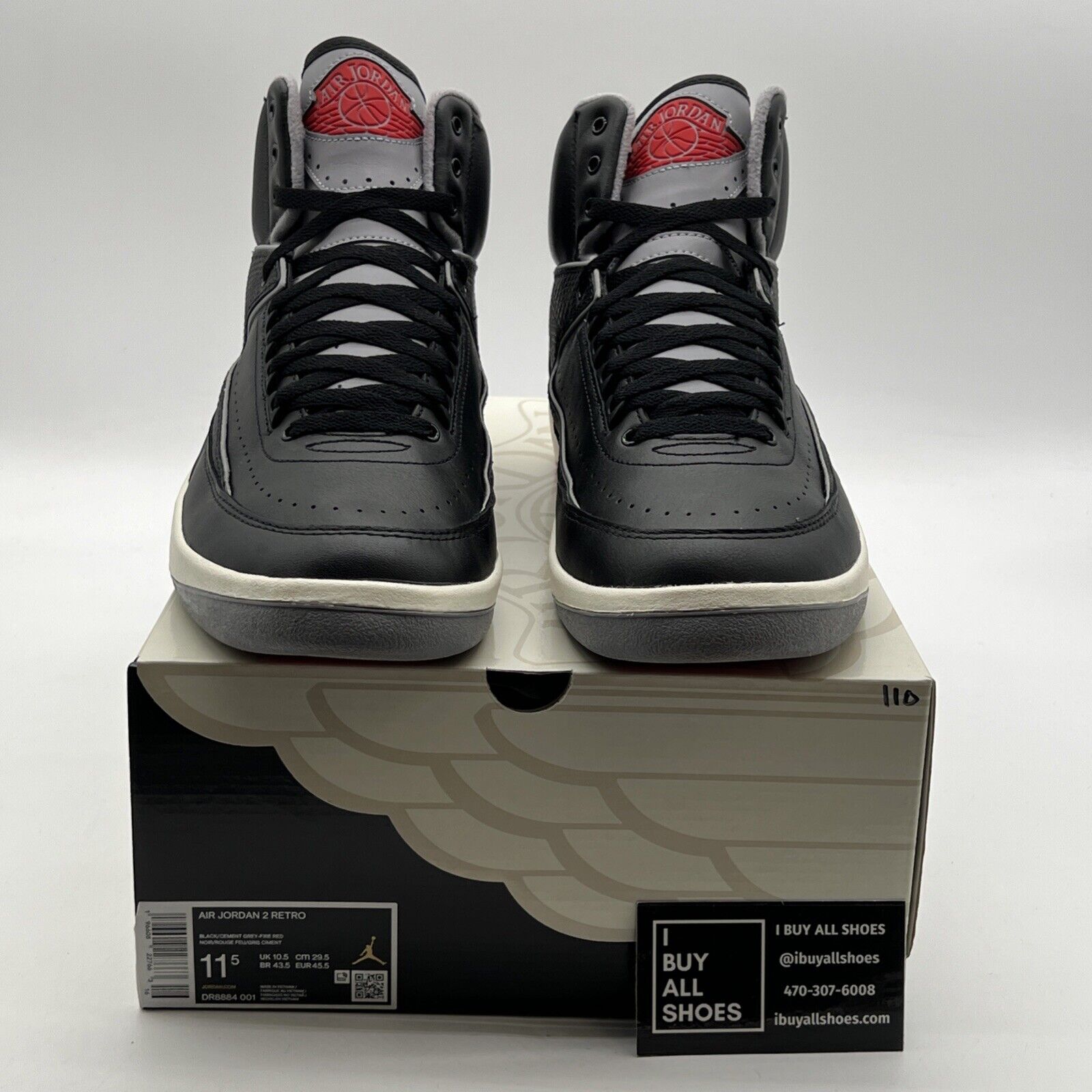 Size 11.5 - Air Jordan 2 Retro Black Cement (DR8884-001)