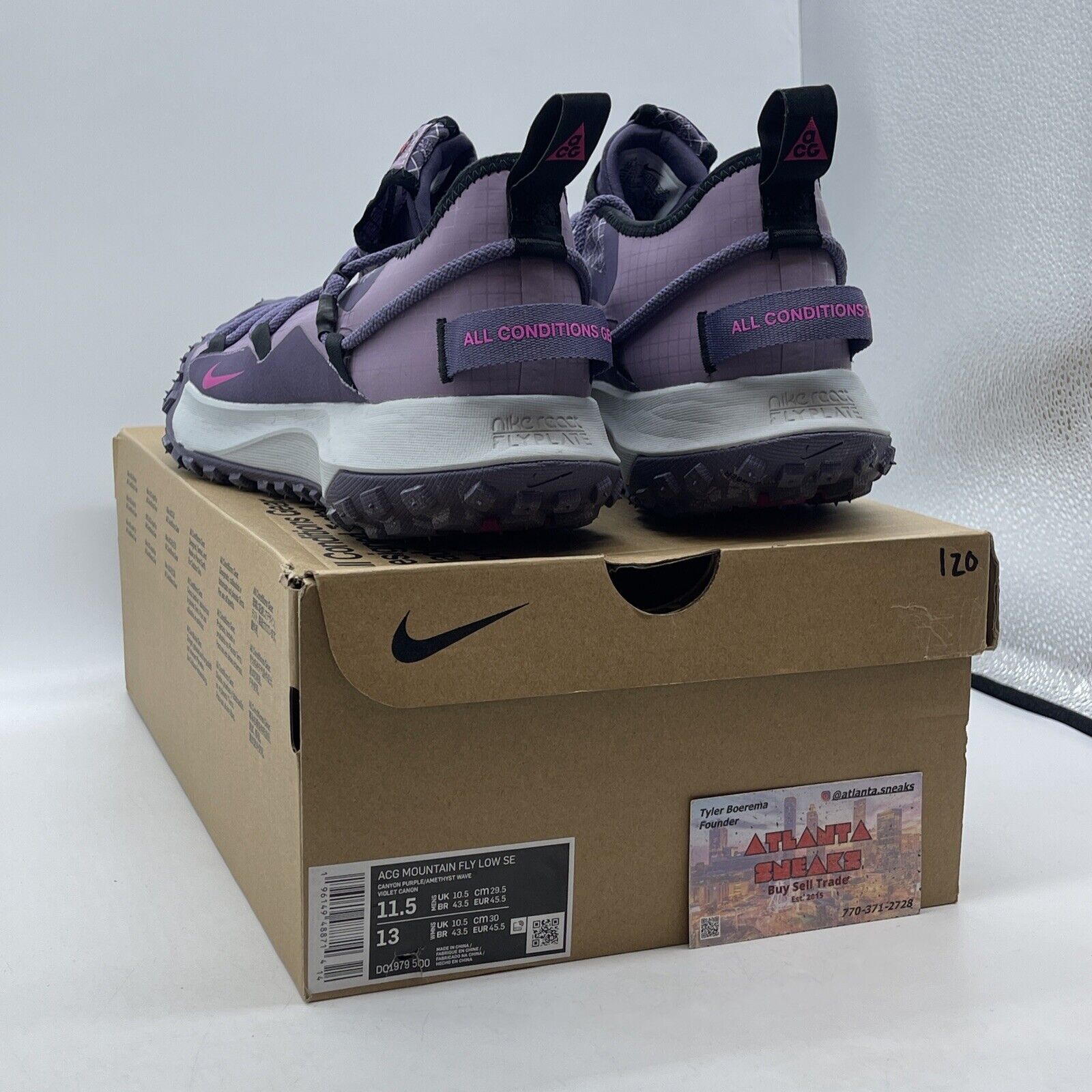 Size 11.5 - Nike ACG Mountain Fly SE Low Canyon Purple Grey Suede (DO1979-500)