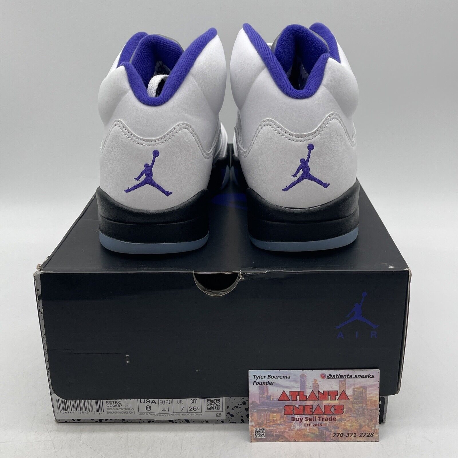 Size 8 - Jordan 5 Concord 2022 White Purple Black silver Leather (DD0587-141)