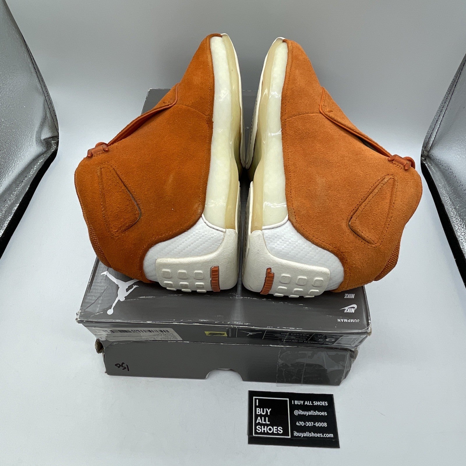 Size 9.5 - Air Jordan 18 Retro Orange Suede White (AA2494-801)