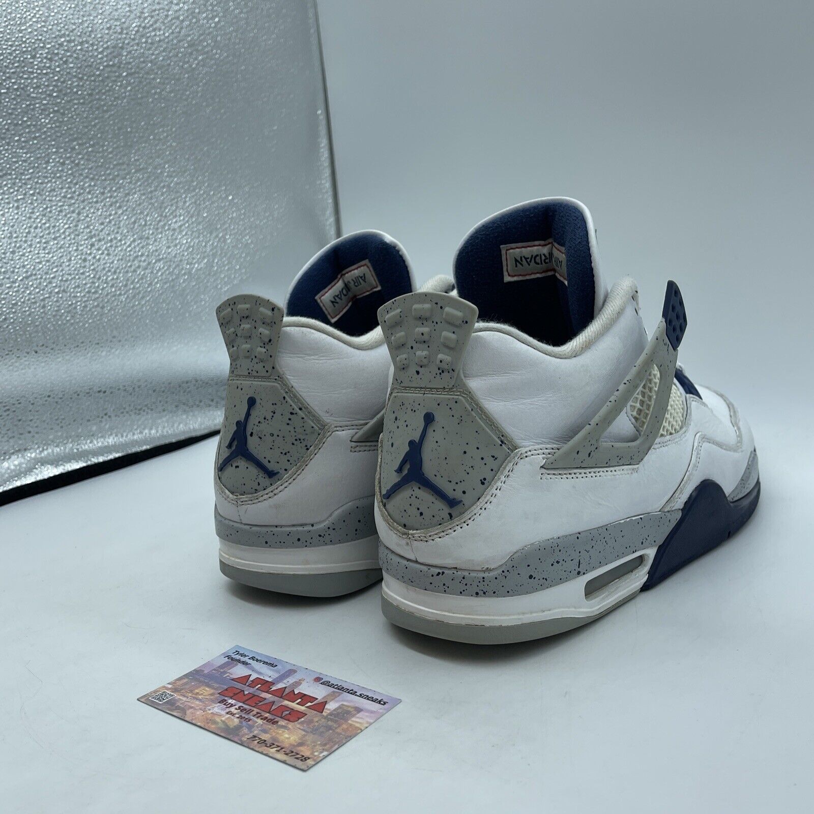 Size 10 - Jordan 4 Retro Mid Midnight Navy Grey White Leather (DH6927-140)