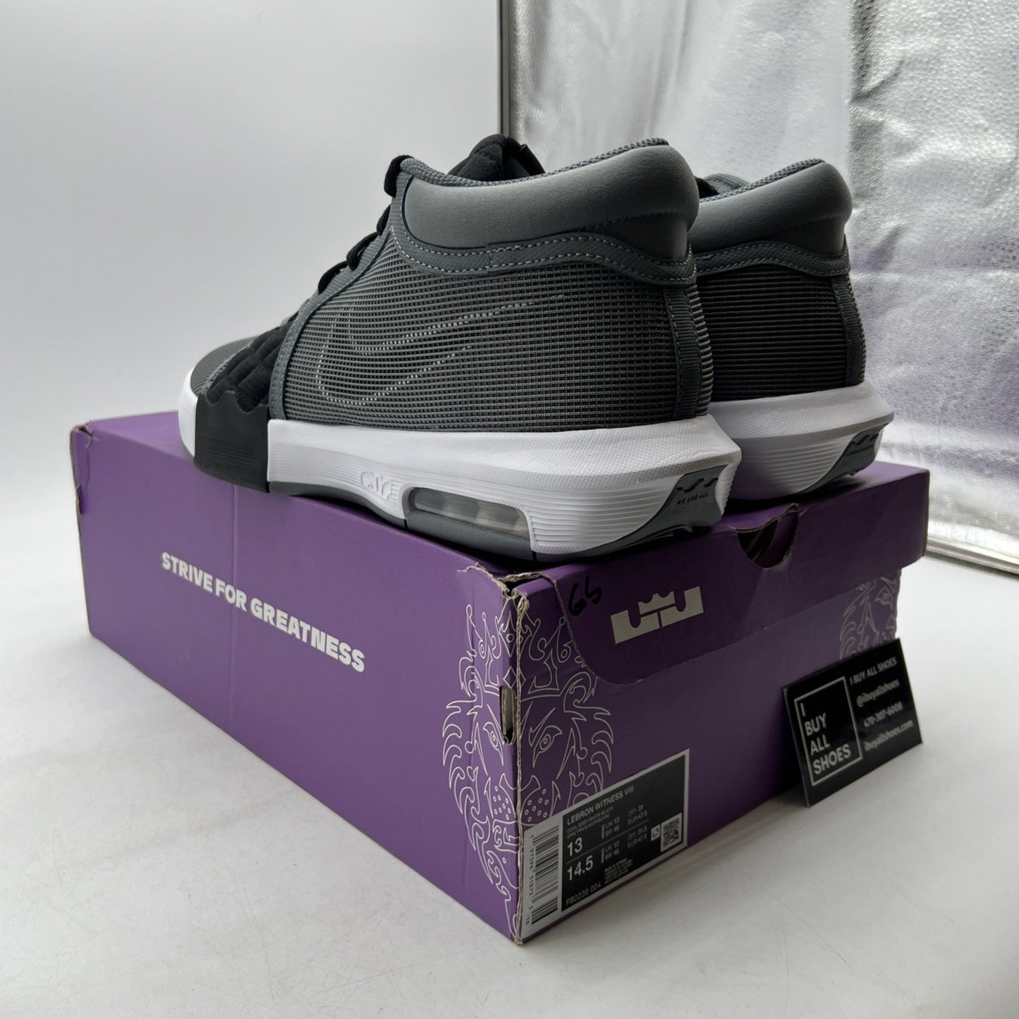Size 13 - Nike LeBron Witness 8 Cool Grey Black (FB2239-004)