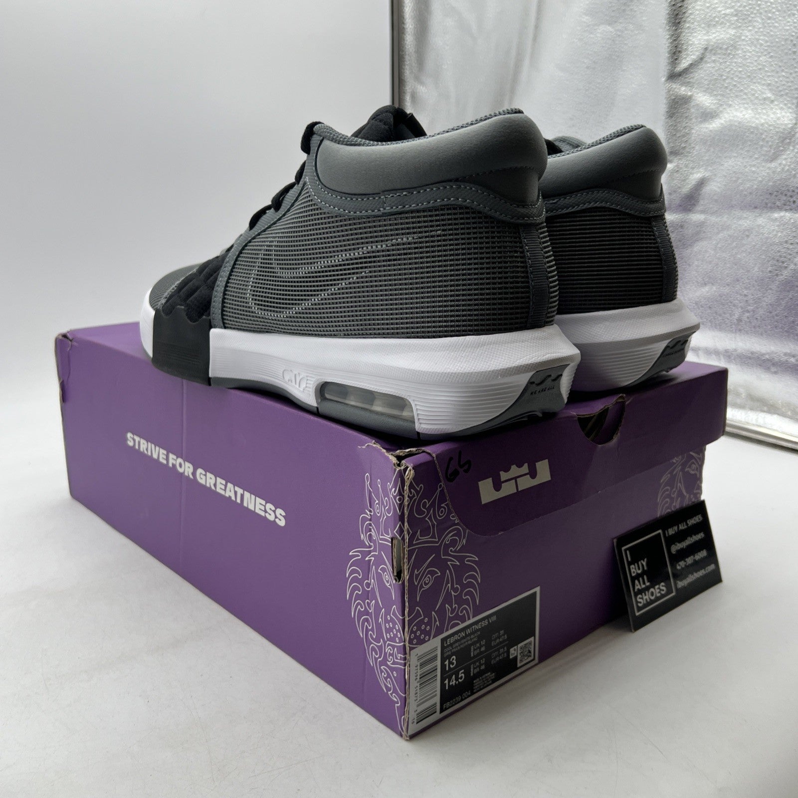 Size 13 - Nike LeBron Witness 8 Cool Grey Black (FB2239-004)
