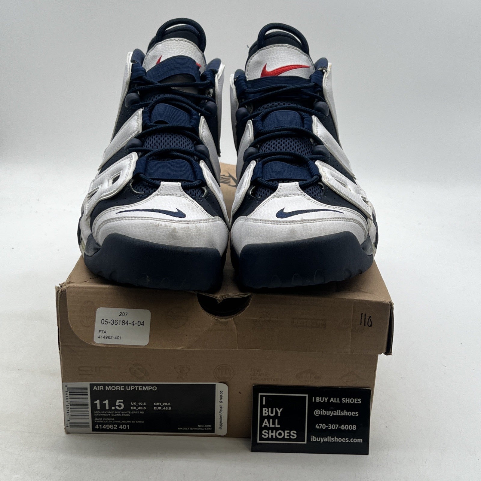 Size 11.5 - Nike Air More Uptempo 2012 Olympic (414962-401)