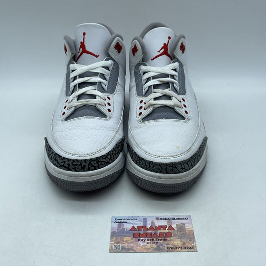 Size 11 - Jordan 3 Retro Mid Fire Red White Leather Grey Suede (DN3707-160)