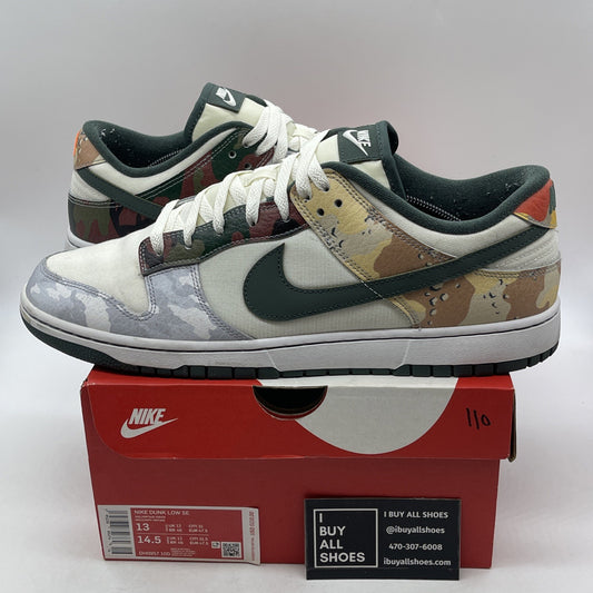 Size 13 - Nike Dunk SE Low Sail Multi-Camo (DH0957-100)