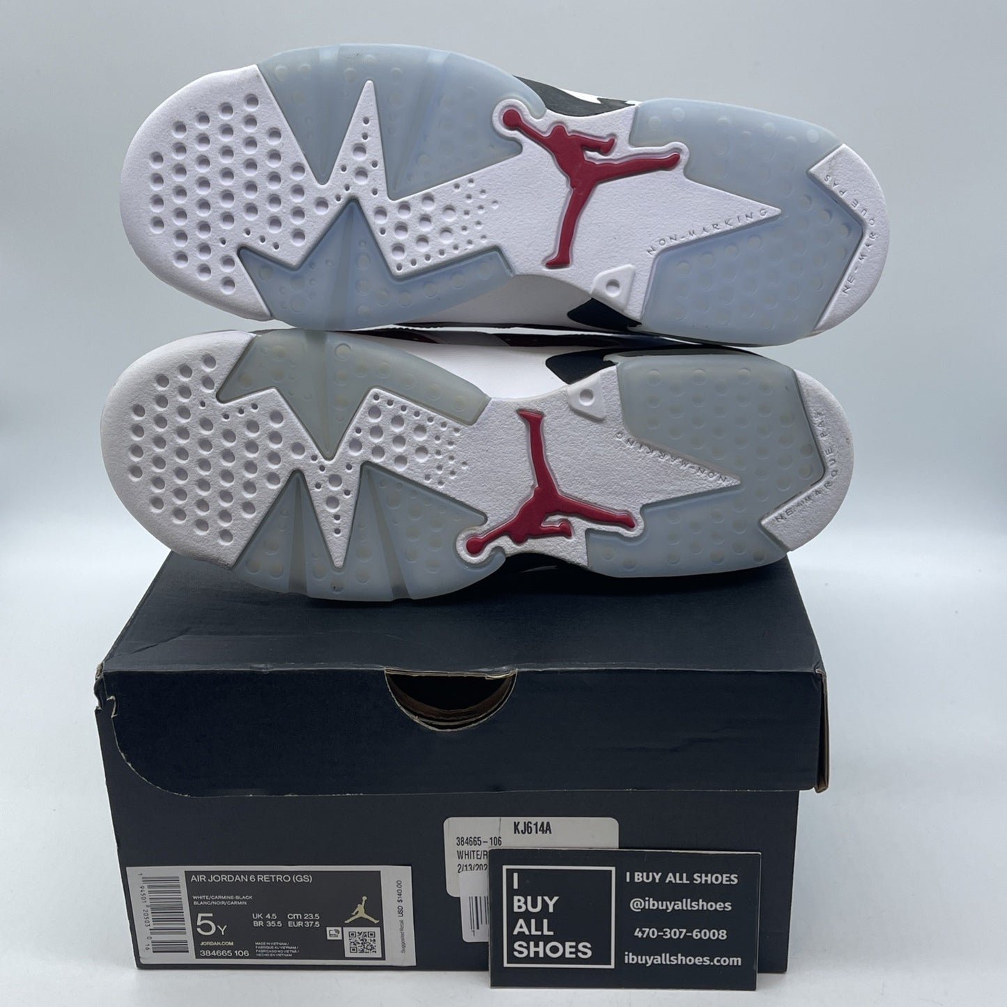Size 5Y (GS) - Jordan 6 Retro 2021 Mid Carmine Red White Suede (384665-106)