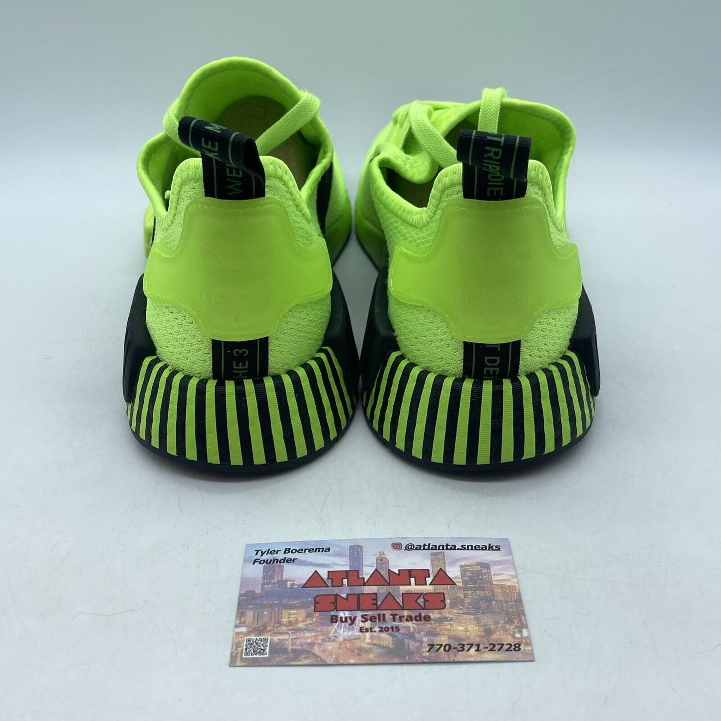 Size 8 - adidas NMD_R1 Glitch - Signal Green Black Suede Leather (FV3647)