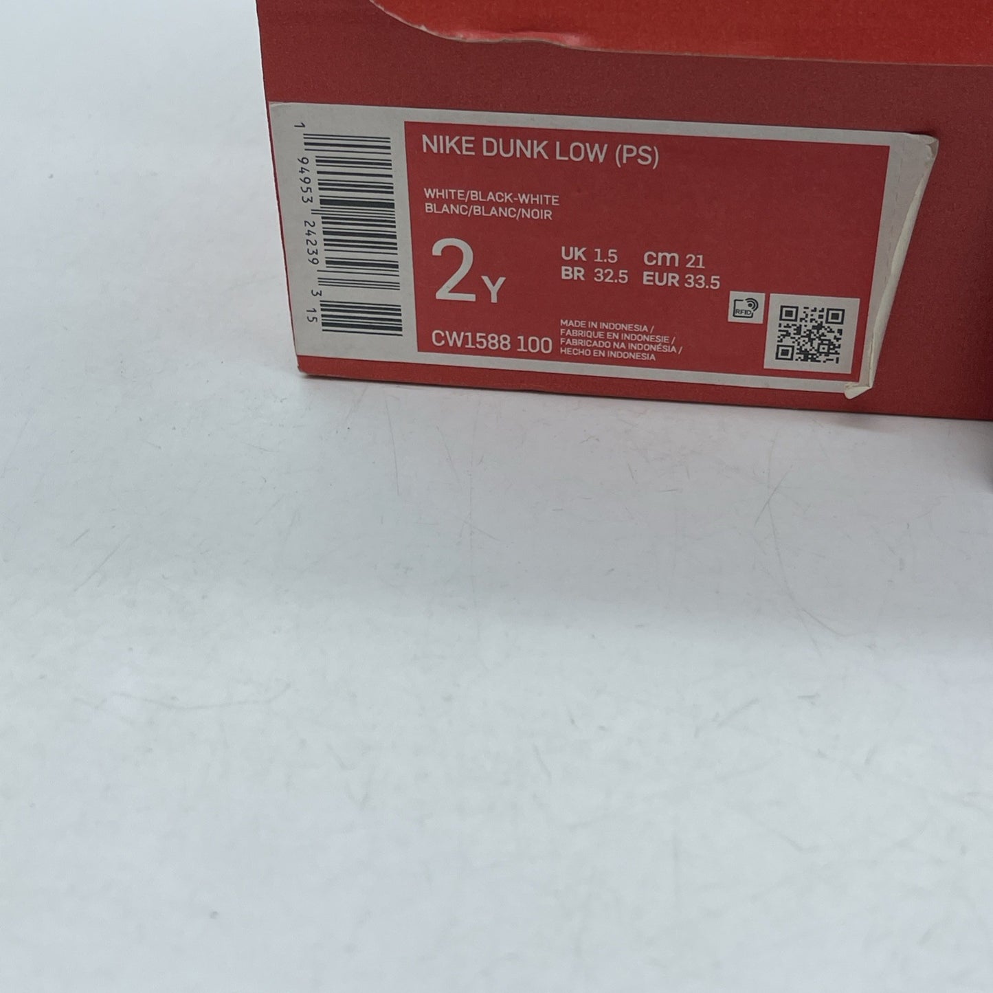 Size 2Y - Nike Dunk Low Retro Black White Leather (DD1503-101)