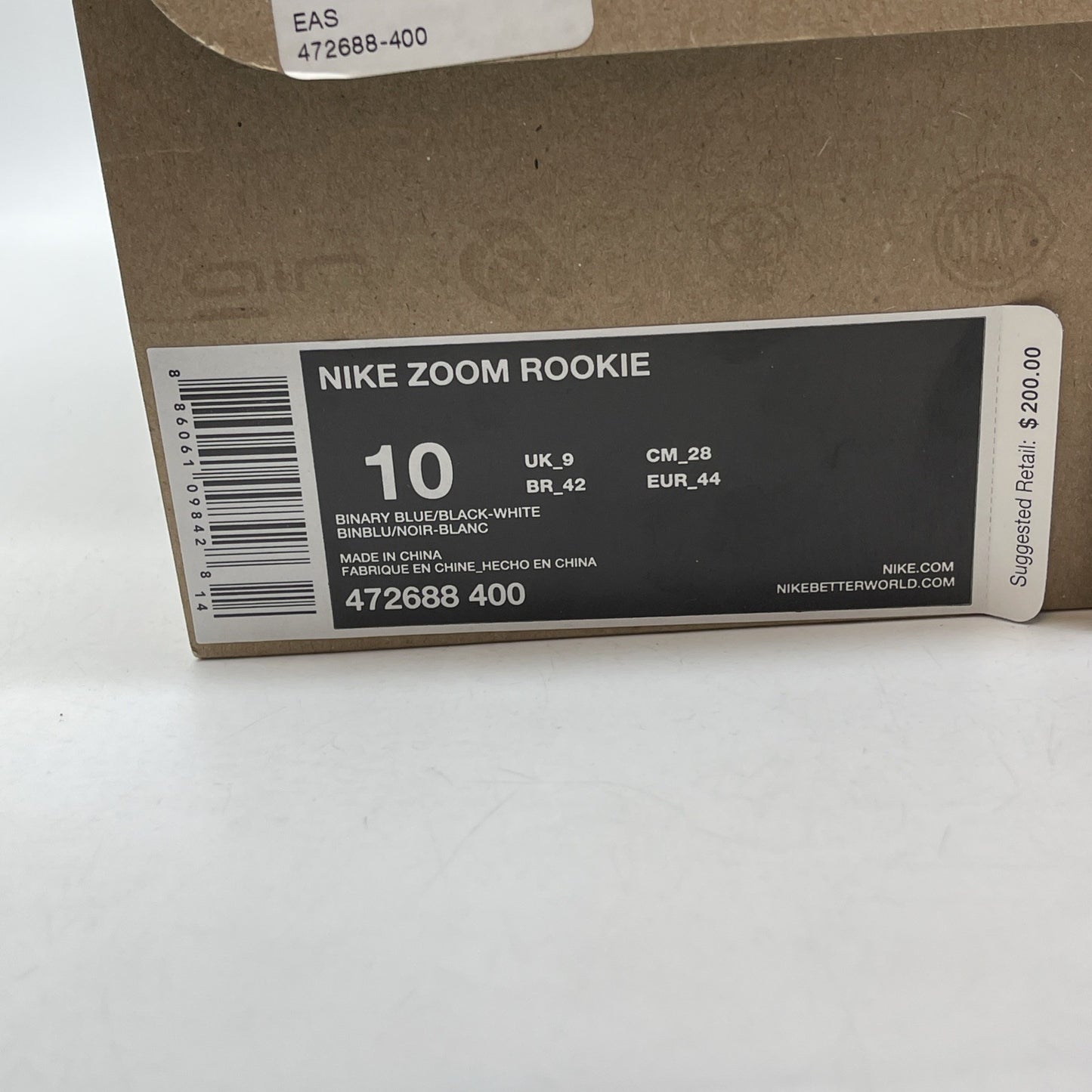 Size 10 - Nike Zoom Rookie Binary Blue Black Leather Suede (472688-400)