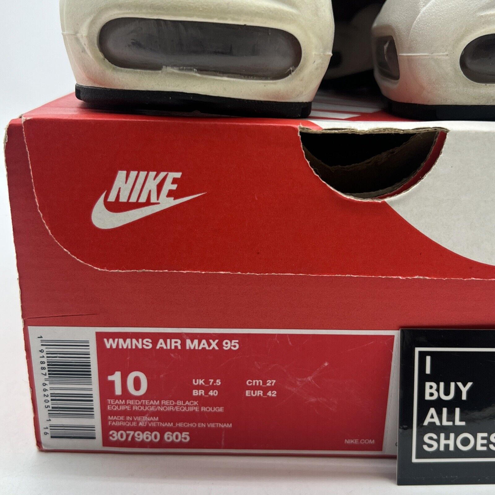 Size 10 - Nike Air Max 95 Team Red W (307960-605)