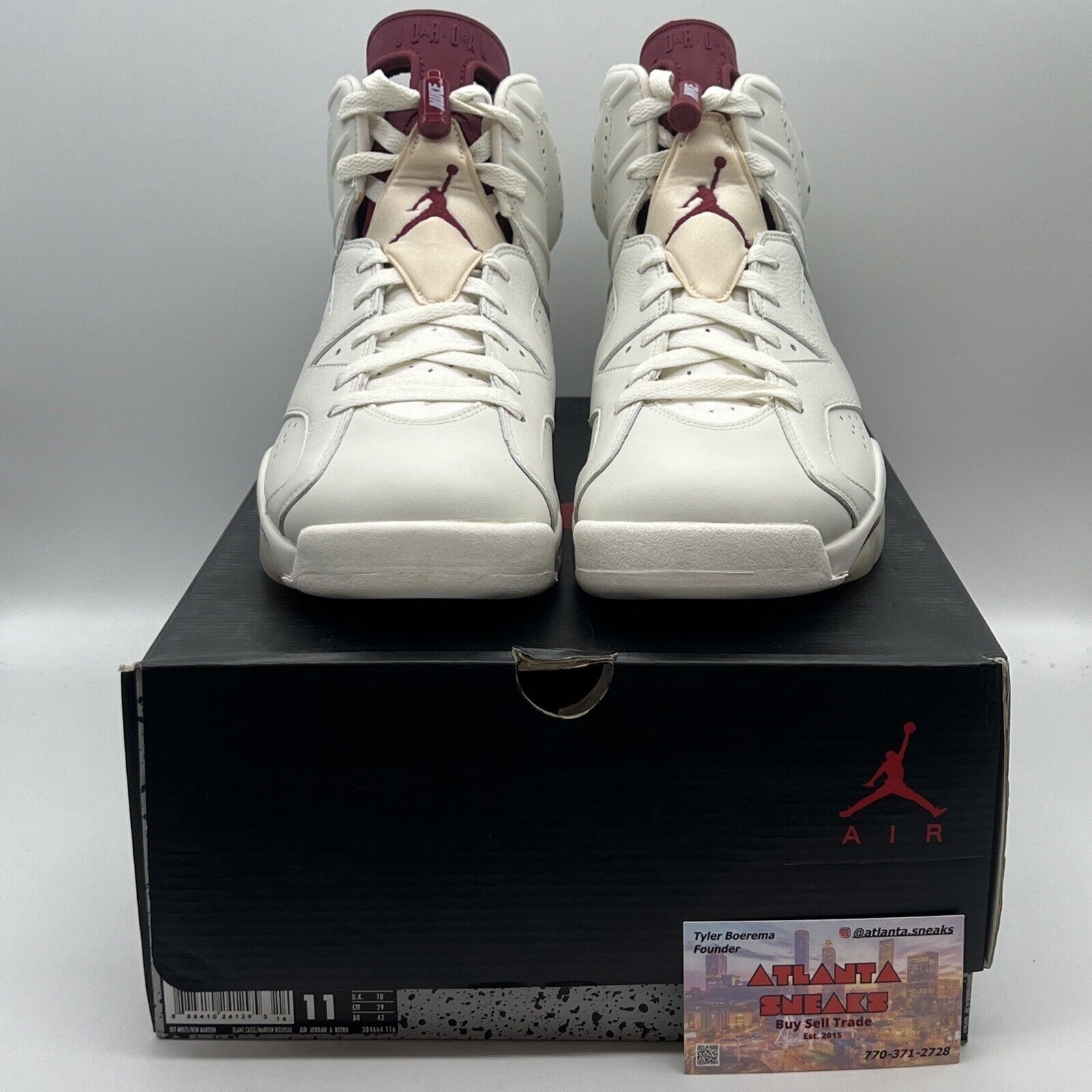 Size 11 - Jordan 6 Retro Maroon 2015 Brand New Og All Off White