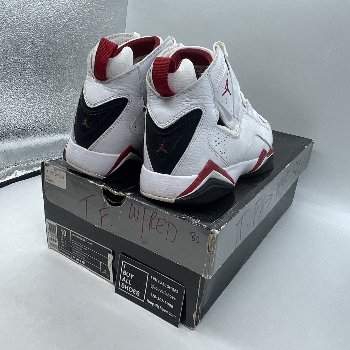 Size 10- Air Jordan True Flight White Red (343795-161)