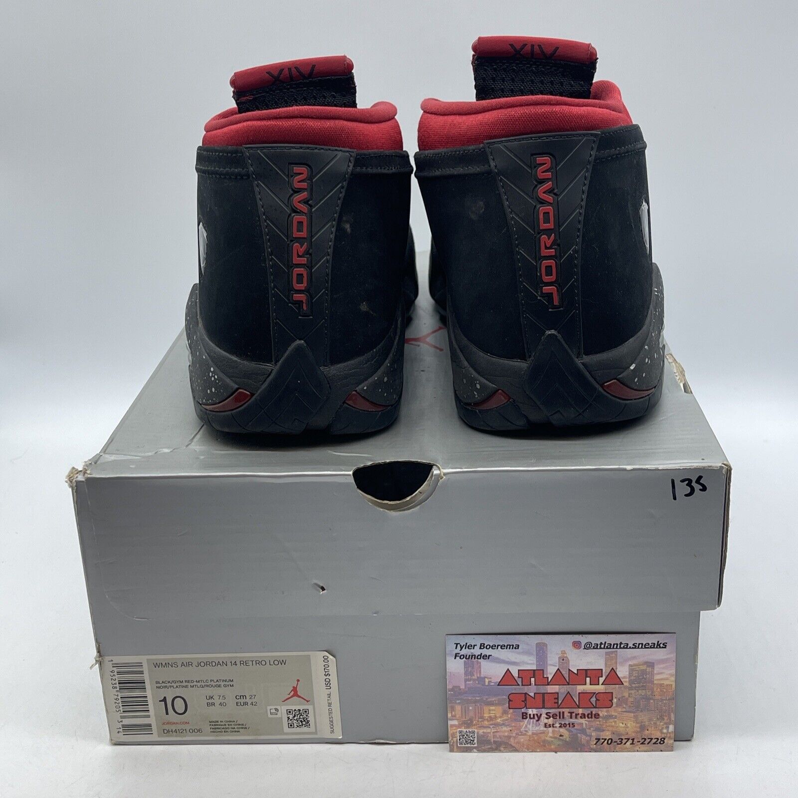 Size 10W - Air Jordan 14 Retro Low Red Lipstick Black Red Suede (DH4121-006)
