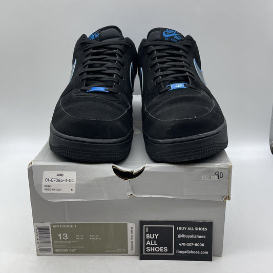 Size 13 - Nike Air Force 1 Low Black Photo Blue (488298-057)