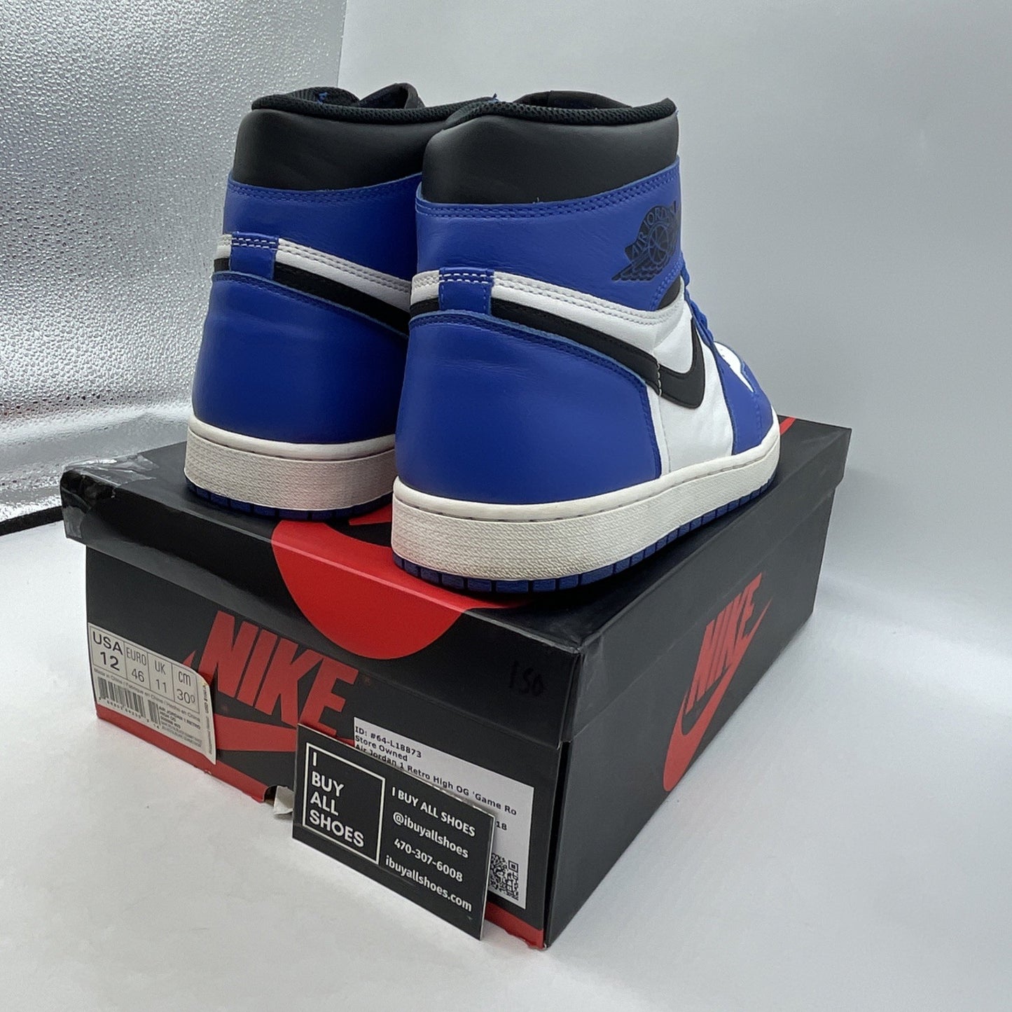 Size 12 - Air Jordan 1 Retro High OG Game Royal 2018 (555088-403)