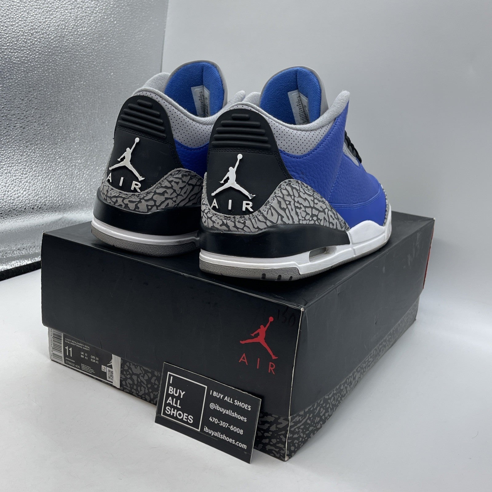Size 11 - Jordan 3 Retro Varsity Royal Blue Grey Suede Leather (CT8532-400)