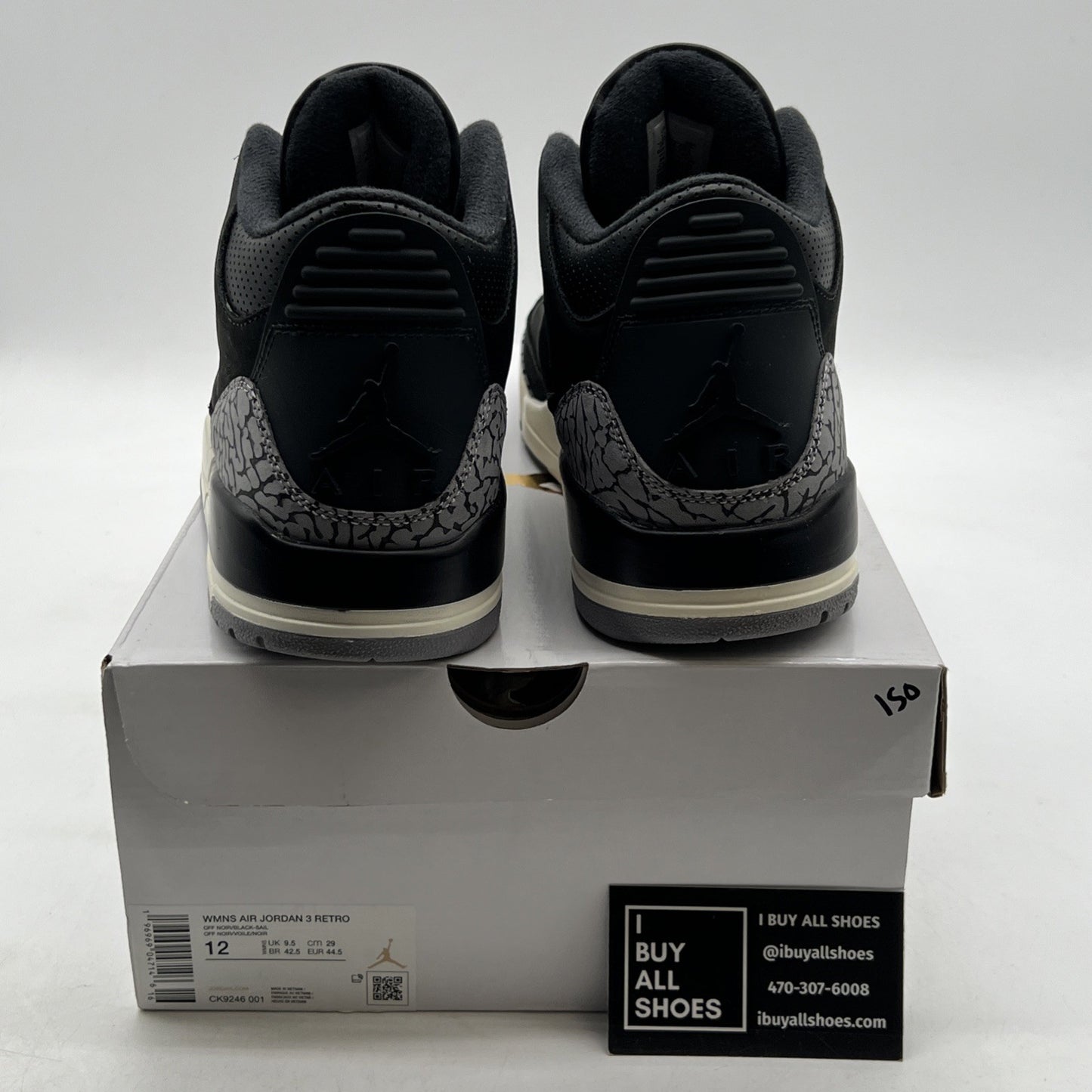 Size 12W - Air Jordan 3 Retro Off Noir W (CK9246-001)
