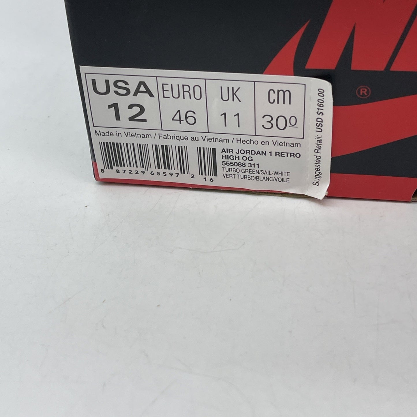 Size 12 - Air Jordan 1 Retro OG High Turbo Green (555088-311)