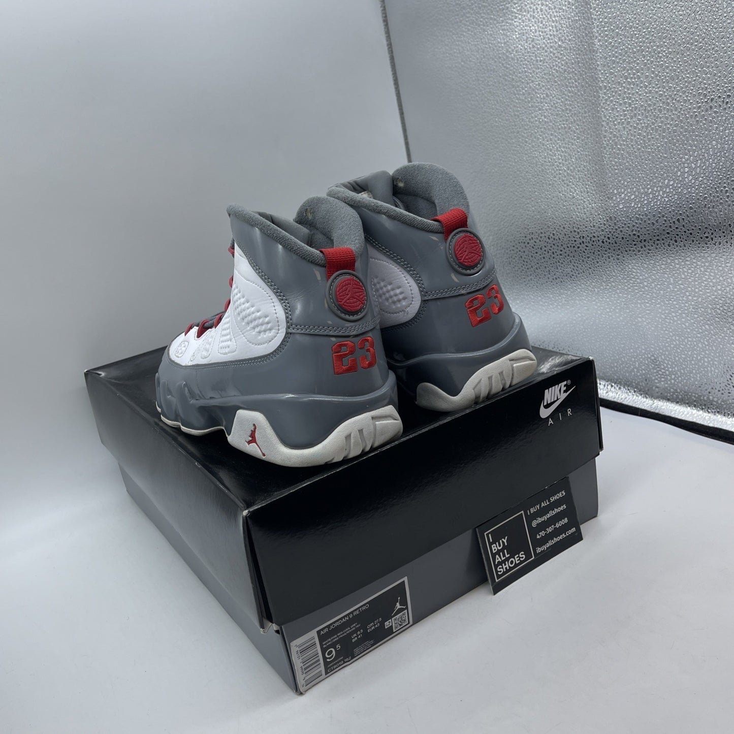 Size 9.5 - Air Jordan 9 Retro Mid Fire Red Grey White Leather (CT8019-162)