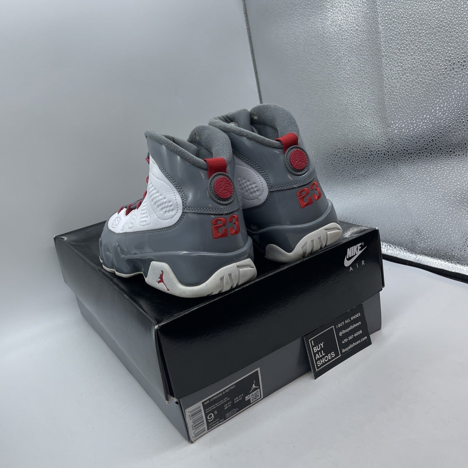 Size 9.5 - Air Jordan 9 Retro Mid Fire Red Grey White Leather (CT8019-162)