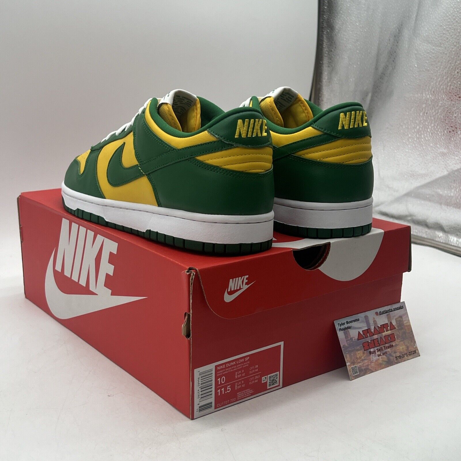 Size 10 - Nike Dunk SP 2020 Low Brazil Green Yellow White Leather (CU1727-700)