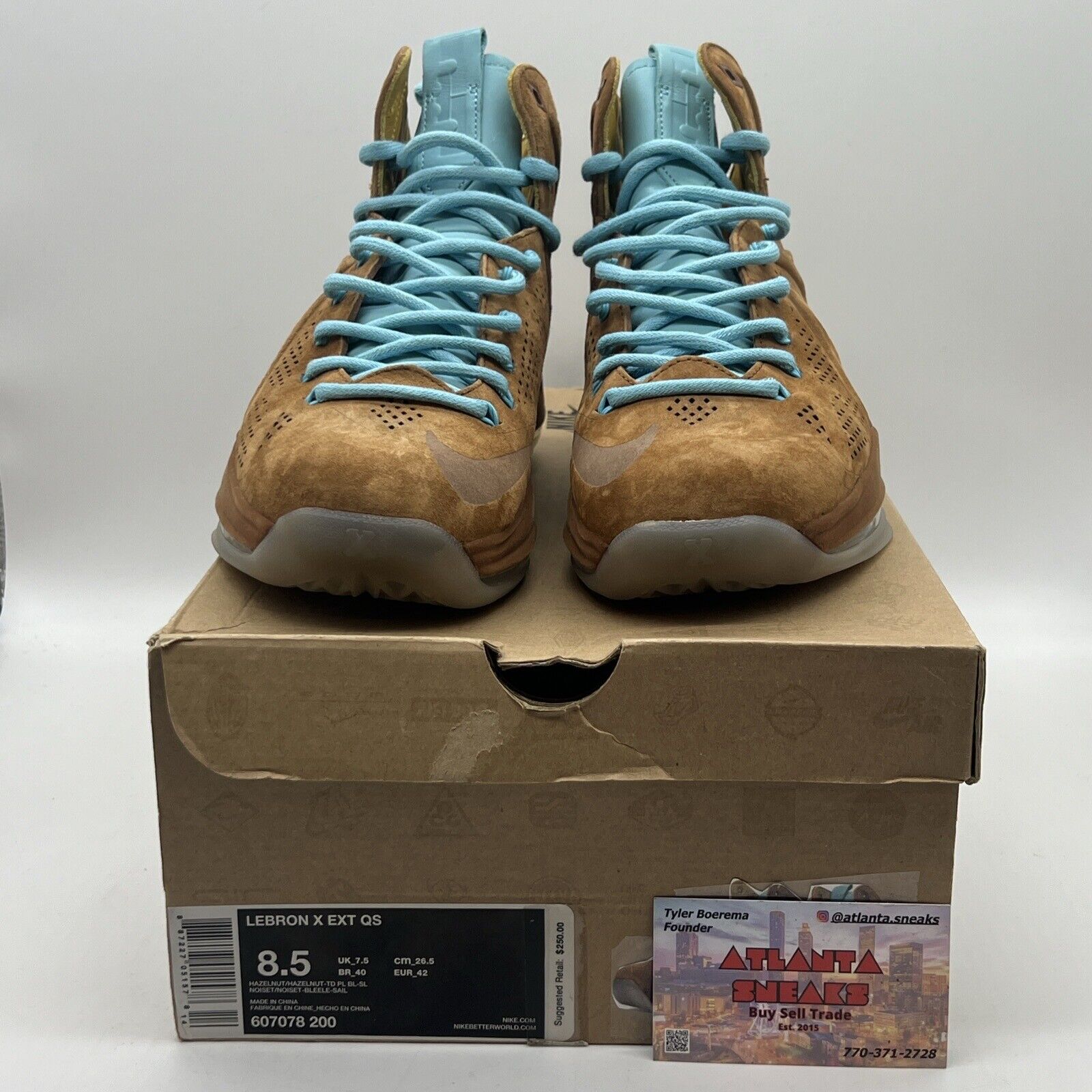 Size 8.5 - Nike LeBron 10 EXT QS brown suede 2013 Brand New Og All