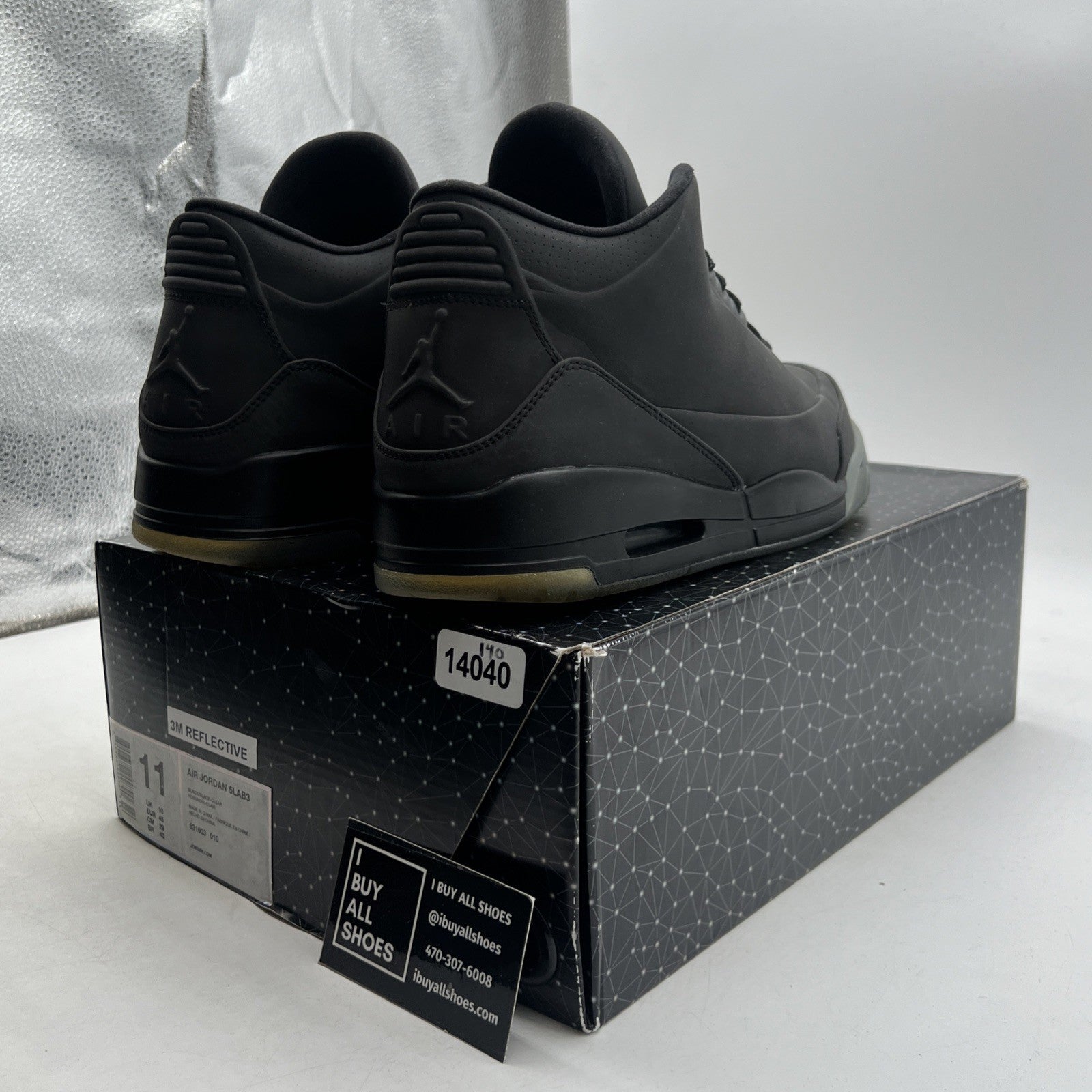 Size 11 - Air Jordan 3 5Lab3 Reflective Black (631603-010)