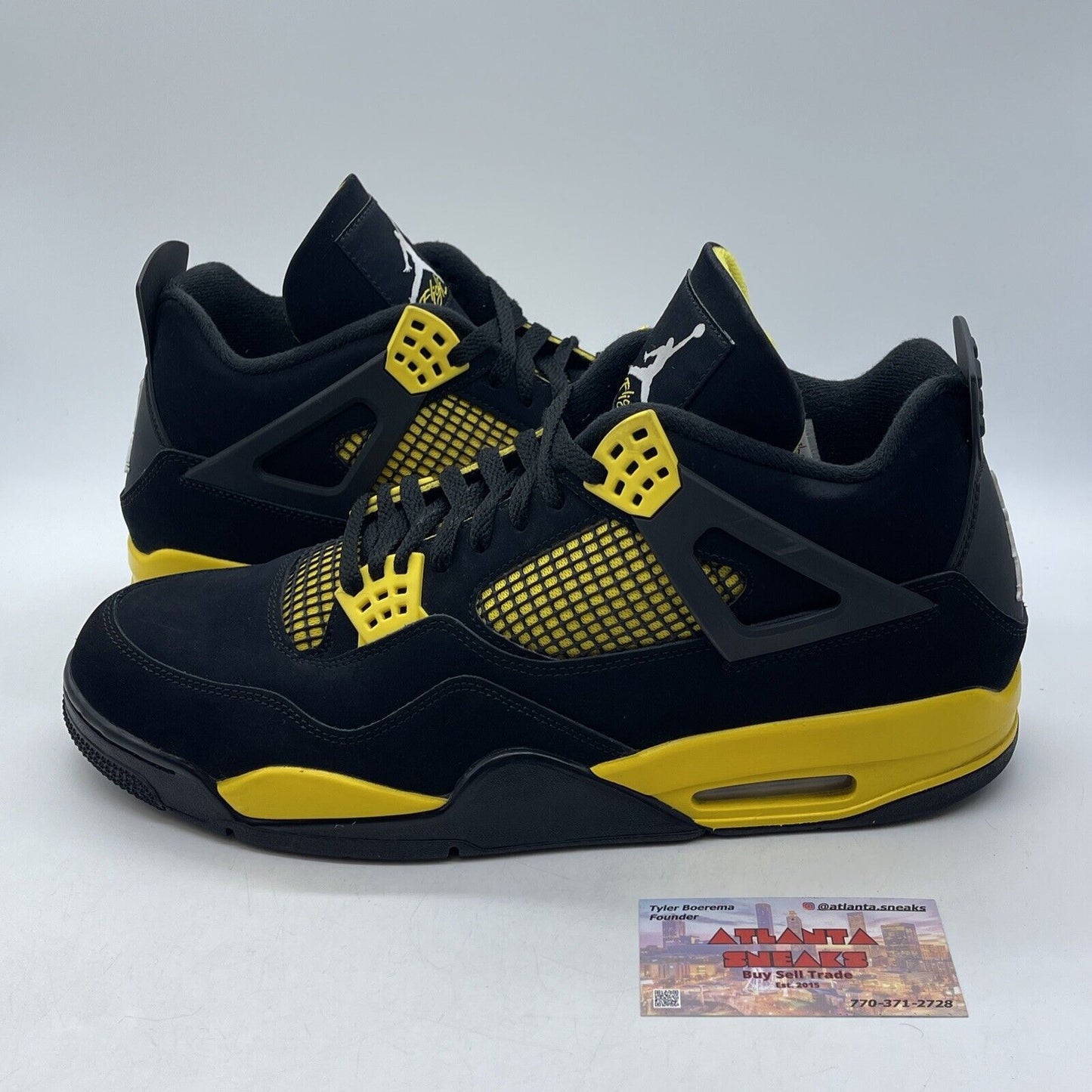 Size 14 - Jordan 4 Retro Mid Thunder White Yellow Black Suede Leather DH6927-016