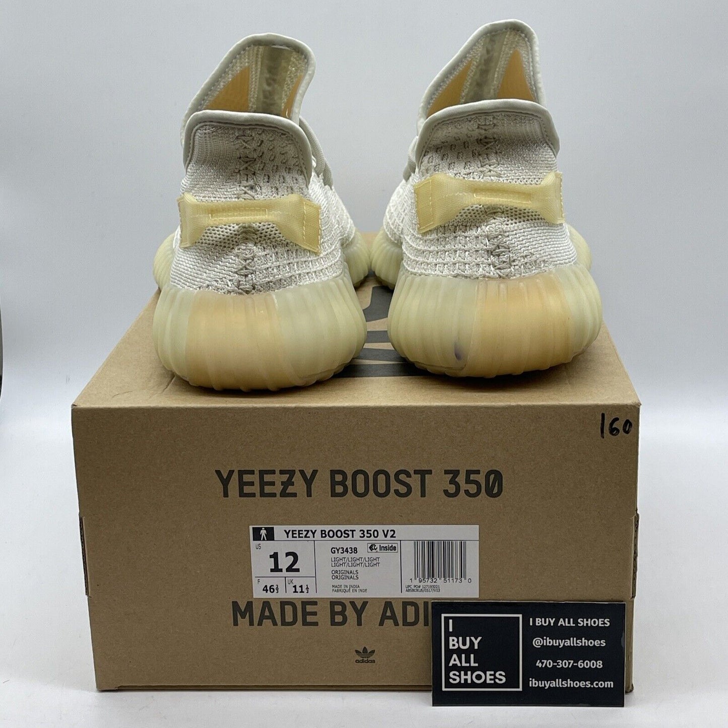 Size 12 - adidas Yeezy Boost 350 V2 Low Light White Suede (GY3438)