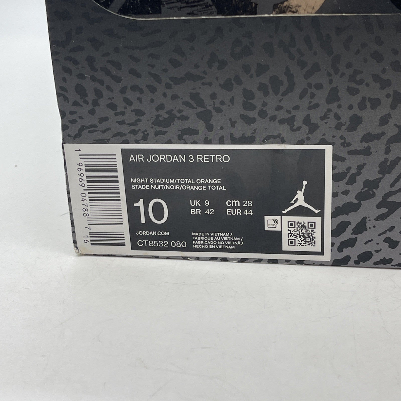 Size 10 - Jordan 3 Retro 2023 Mid Fear Black Grey Suede (CT8532-080)