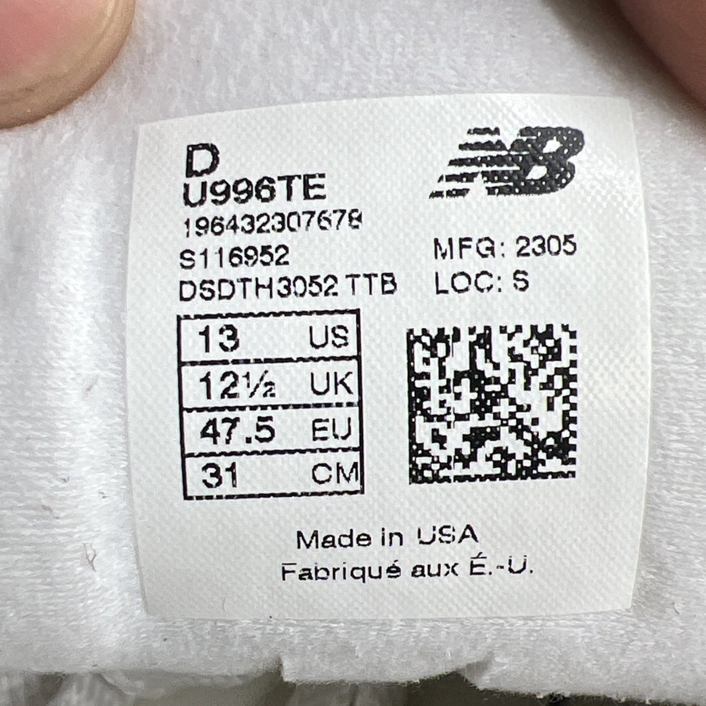 Size 13 - New Balance 996 Made in USA Grey Day 2023 (U996TE)