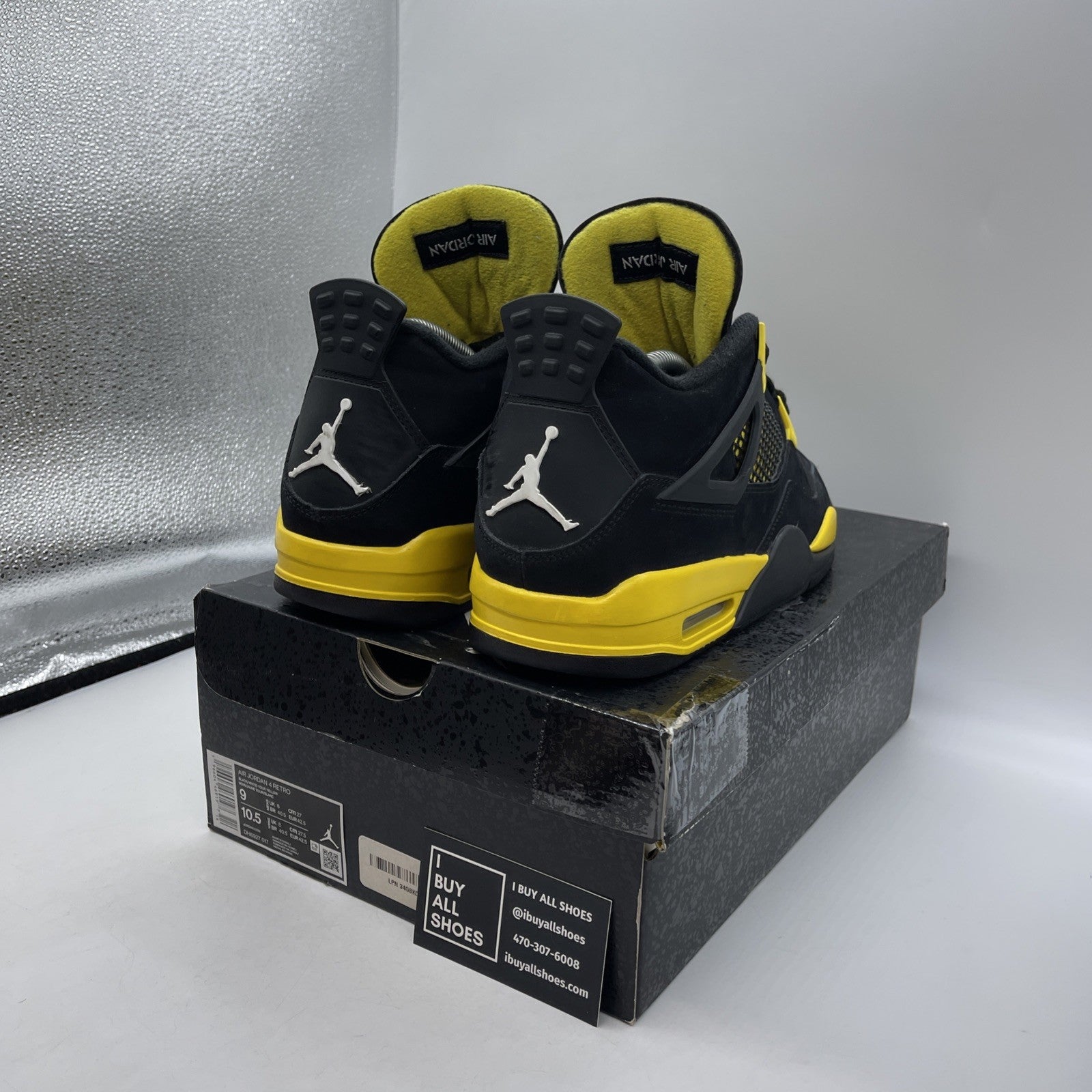 Size 9 - Jordan 4 Retro Mid Thunder Yellow Black Suede (DH6927-017)