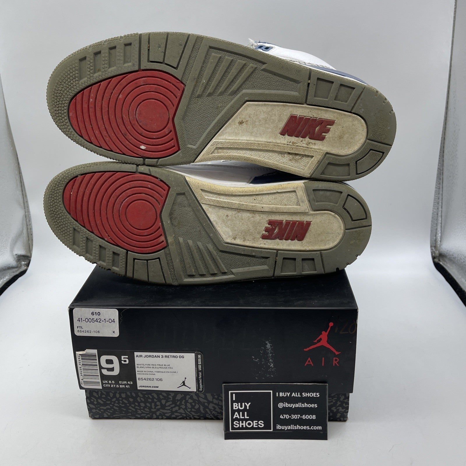Size 9.5 - Air Jordan 3 Retro OG Mid True Blue (854262-106)