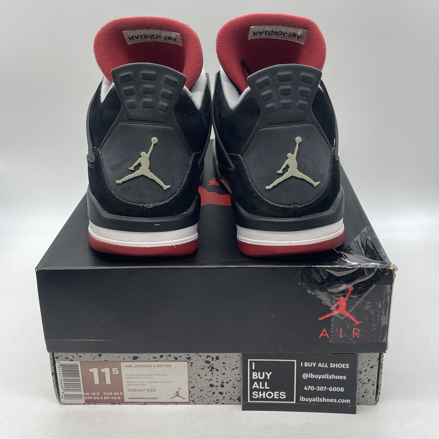 Size 11.5 - Air Jordan 4 Retro bred release 2012 (308497-089)
