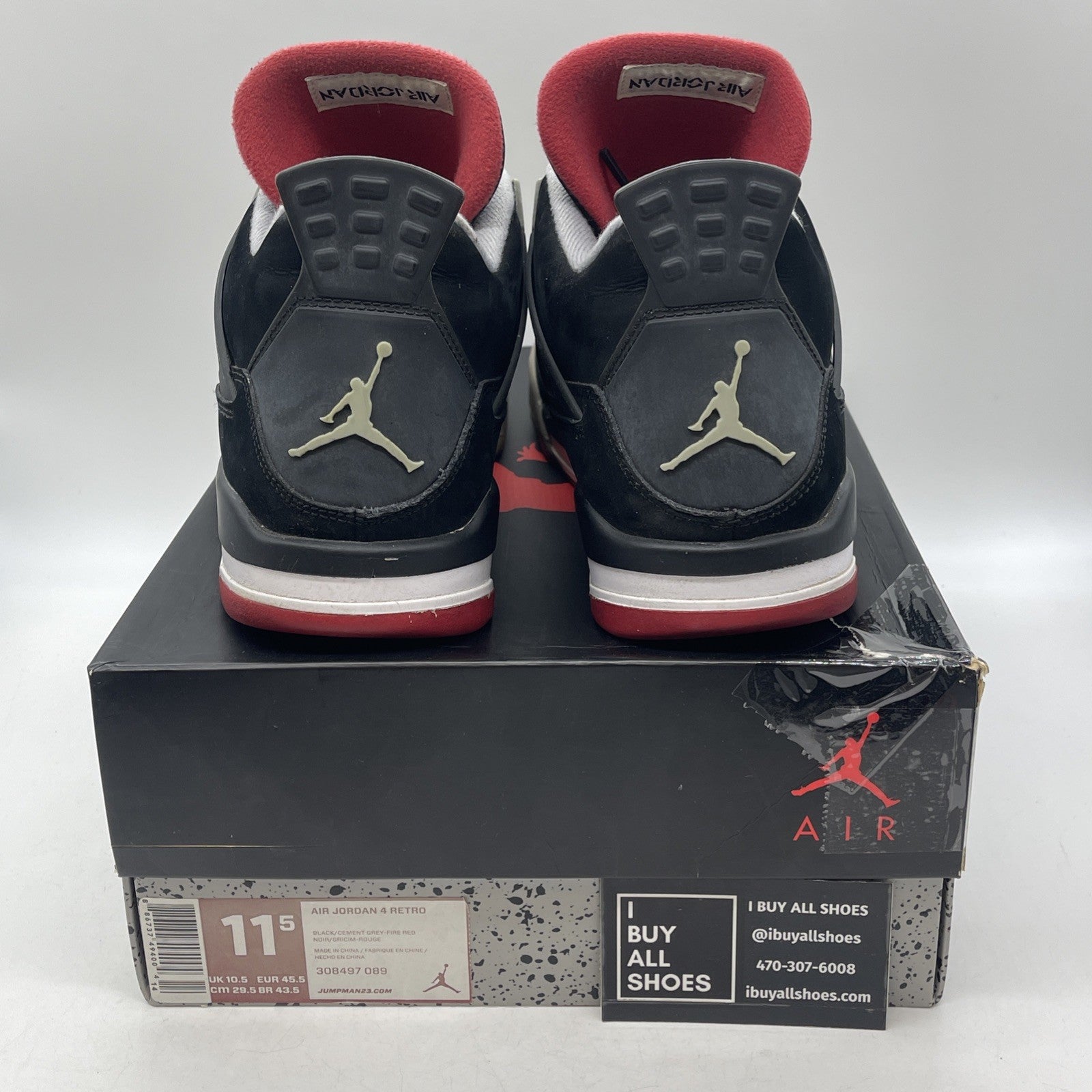 Size 11.5 - Air Jordan 4 Retro bred release 2012 (308497-089)