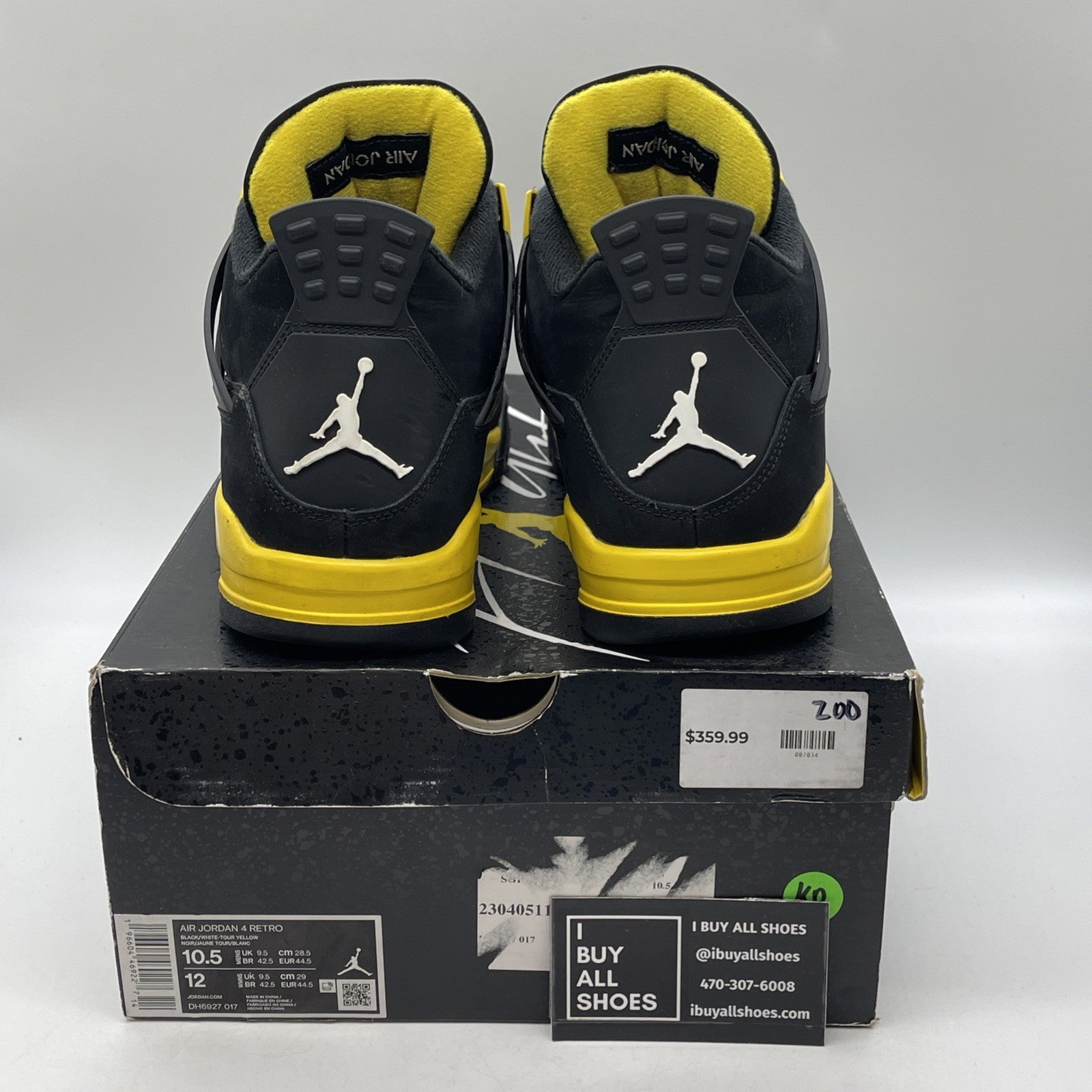 Size 10.5 - Air Jordan 4 Retro Mid Thunder (DH6927-017)