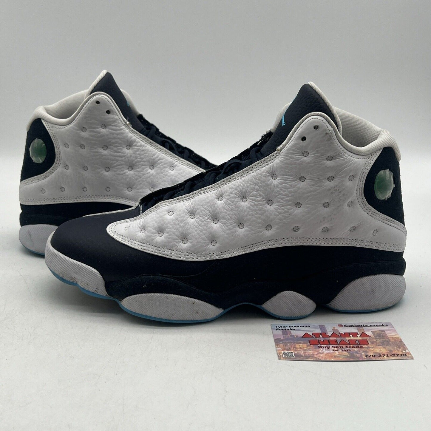 Size 9.5 - Jordan 13 Retro Obsidian White Navy Leather Blue (414571-144)