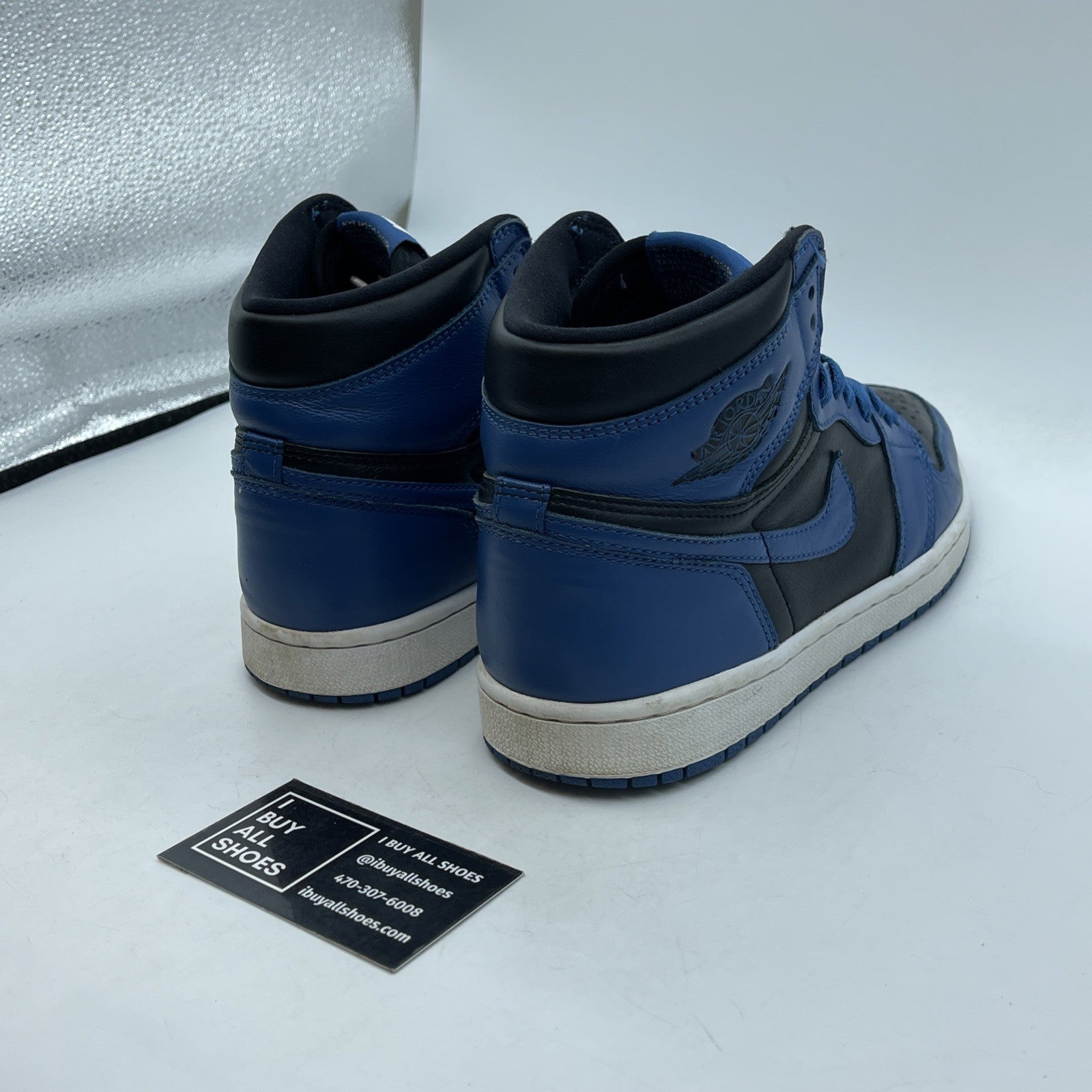 Size 8 - Jordan 1 Retro OG High Dark Marina Blue Black Leather (555088-404)