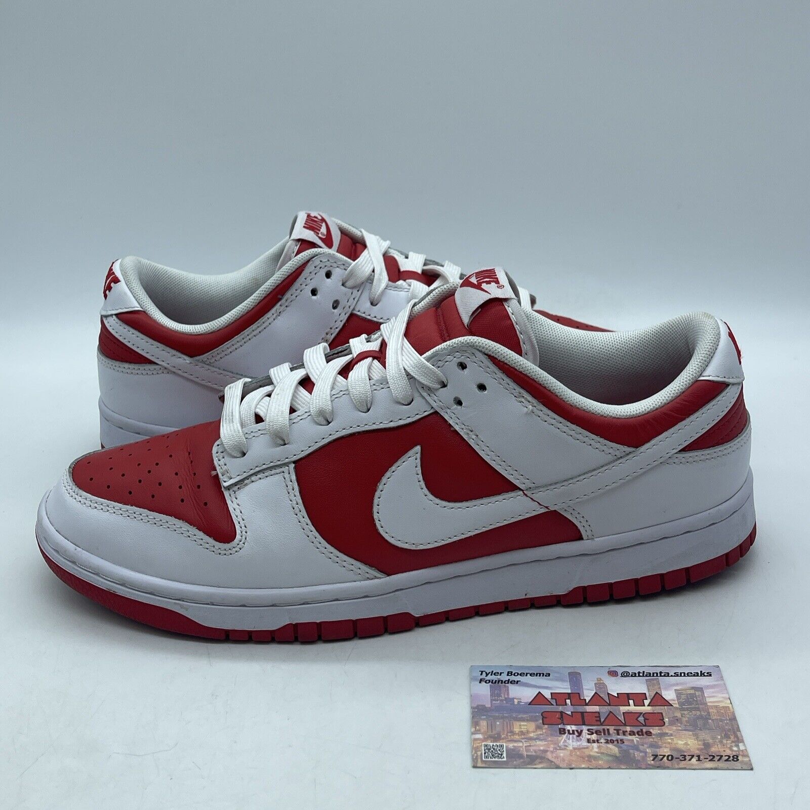 Size 9.5 - Nike Dunk Low Championship Red White Leather (DD1391-600)